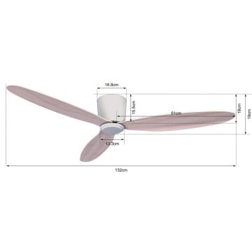 Lucci air 210518 - Stropný ventilátor AIRFUSION RADAR biela/drevo + diaľkové ovládanie