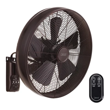 Lucci air 213125 - Nástenný ventilátor BREEZE 55W/230V čierna/hnedá + diaľkové ovládanie