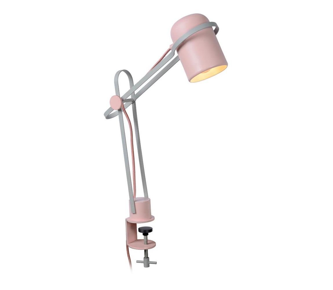 Lucide Lucide 05535/01/66 - Detská stolná lampa s klipom BASTIN 1xE14/25W/230V ružová