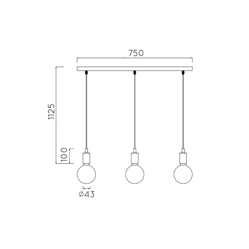 Lucide 08408/03/30 - Napájací kábel FIX MULTIPLE 3xE27/60W/230V