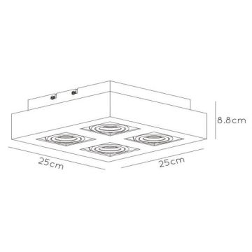 Lucide 09119/21/30 - LED Stmievateľné bodové svietidlo XIRAX 4xGU10/5W/230V