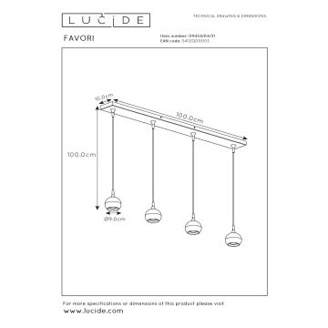 Lucide 09434/04/31 - Luster na lanku FAVORI 4xGU10/5W/230V biela