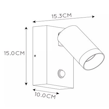 Lucide 09831/01/31 - Vonkajšie svietidlo so senzorom TAYLOR 1xGU10/50W/230V IP54