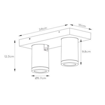 Lucide 09930/10/30 - LED Stmievateľné bodové svietidlo TAYLOR 2xGU10/5W/230V IP44