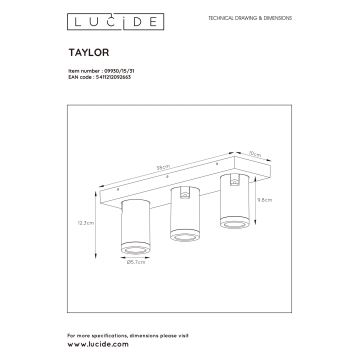 Lucide 09930/15/31 - LED Stmievateľné bodové svietidlo TAYLOR 3xGU10/5W/230V IP44