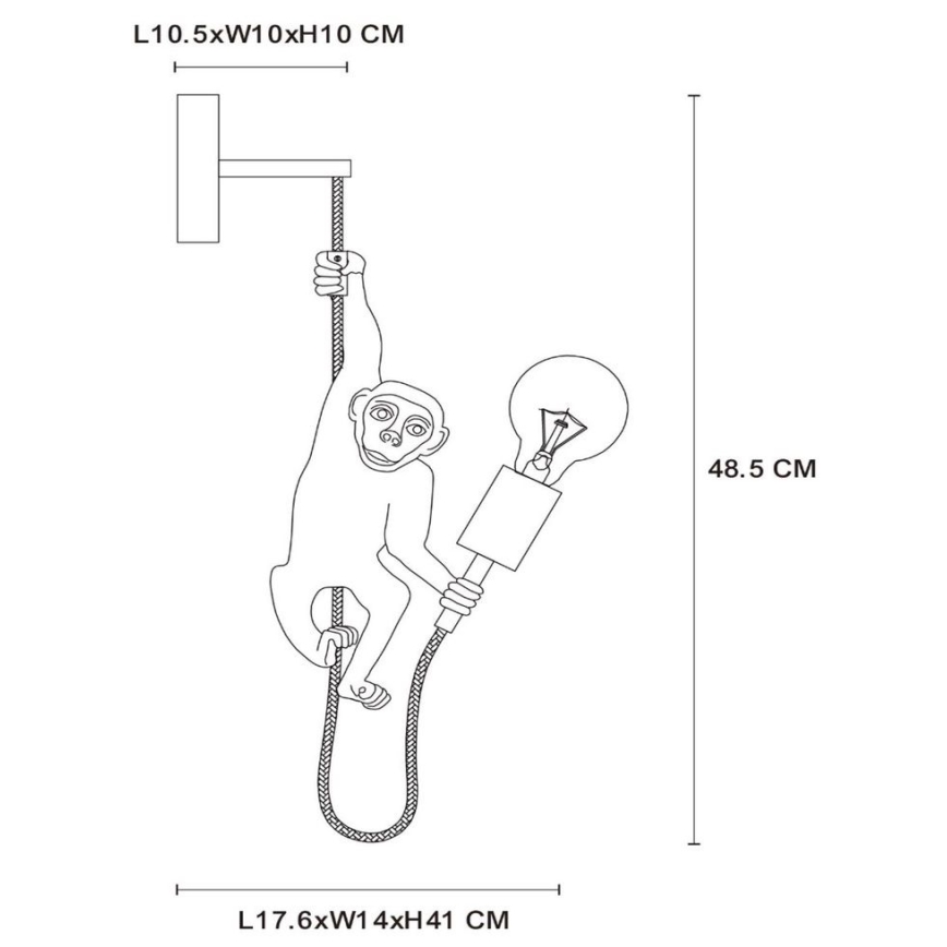 Lucide 10202/01/30 - Nástenné svietidlo EXTRAVAGANZA CHIMP 1xE27/40W/230V