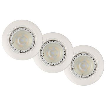 Lucide 11001/15/31 - SADA 3x LED Stmievateľné podhľadové svietidlo FOCUS 1xGU10/5W/230V biele okrúhle