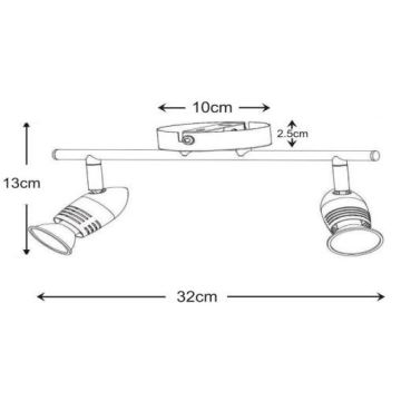 Lucide 13955/10/12 - LED bodové svietidlo CARO-LED 2xGU10/5W/230V chróm