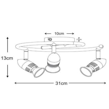 Lucide 13955/14/12 - LED bodové svietidlo CARO-LED 3xGU10/5W/230V chróm