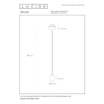 Lucide 20416/01/65 - Luster na lanku GELKA 1xE27/40W/230V