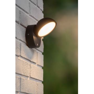 Lucide 22865/12/30 - LED Vonkajšie nástenné svietidlo so senzorom FINN LED/12W/230V IP54 čierna