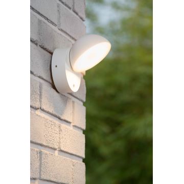 Lucide 22865/12/31 - LED Vonkajšie nástenné svietidlo so senzorom FINN LED/12W/230V IP54 biela