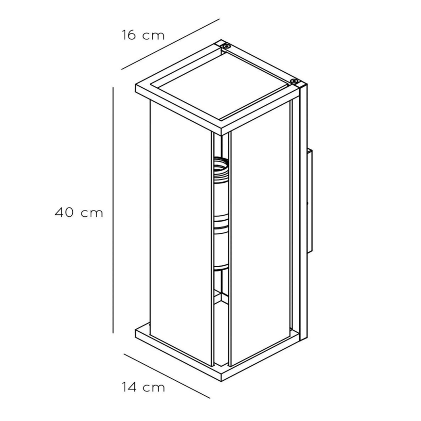 Lucide 27883/02/30 - Vonkajšie nástenné svietidlo CLAIRE 2xE27/15W/230V