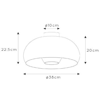 Lucide 30186/38/30 - Stropné svietidlo SHARAN 1xE27/60W/230V pr. 38 cm čierna