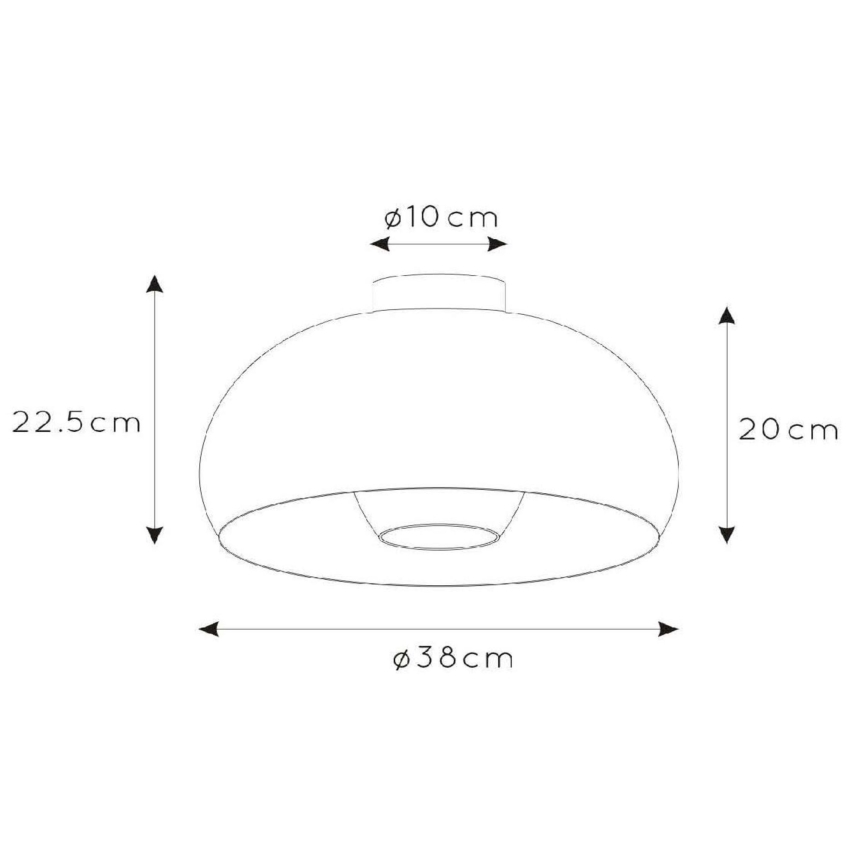 Lucide 30186/38/30 - Stropné svietidlo SHARAN 1xE27/60W/230V pr. 38 cm čierna