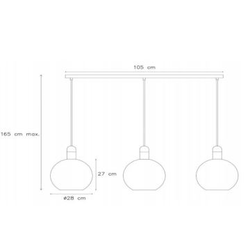 Lucide 34438/03/61 - Luster na lanku JULIUS 3xE27/40W/230V