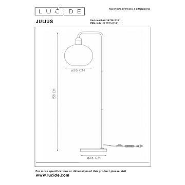 Lucide 34738/01/61 - Stojacia lampa JULIUS 1xE27/40W/230V