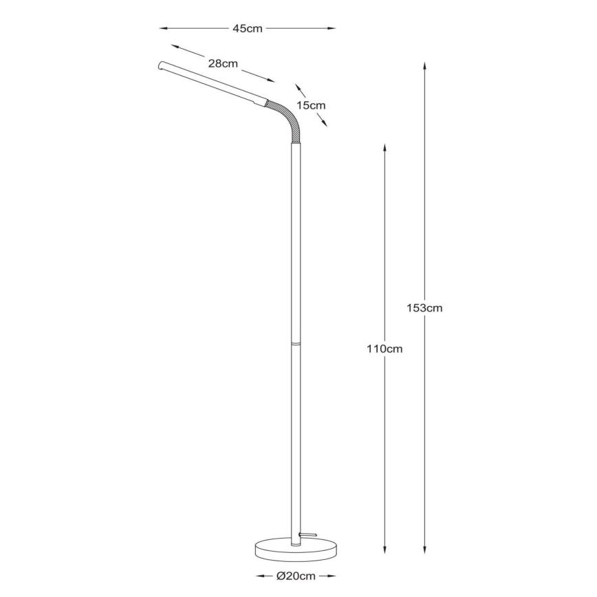 Lucide 36712/05/30 - LED Stojacia lampa GILLY LED/6W/230V čierna