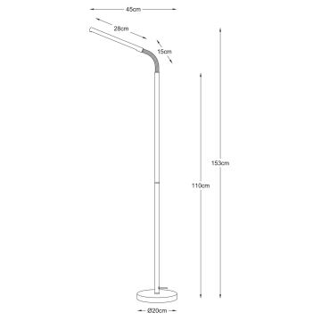 Lucide 36712/05/31 - LED Stojacia lampa GILLY LED/6W/230V biela