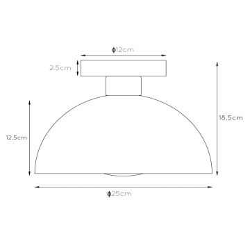 Lucide 45196/01/30 - Stropné svietidlo SIEMON 1xE27/40W/230V čierna