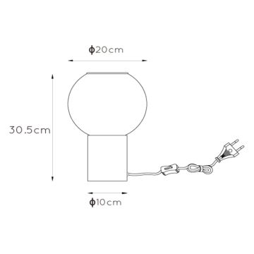 Lucide 45502/01/30 - Stolná lampa MARIUS 1xE27/40W/230V čierna