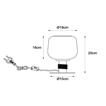 Lucide 45508/01/62 - Stolná lampa ILONA 1xE27/40W/230V čierna/béžová