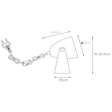 Lucide 45564/01/36 - Stolná lampa CHAGO 1xE14/40W/230V šedá