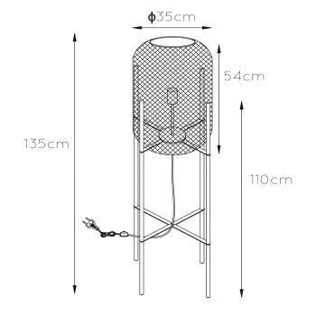 Lucide 45785/01/30 - Stojacia lampa MESH 1xE27/40W/230V čierna