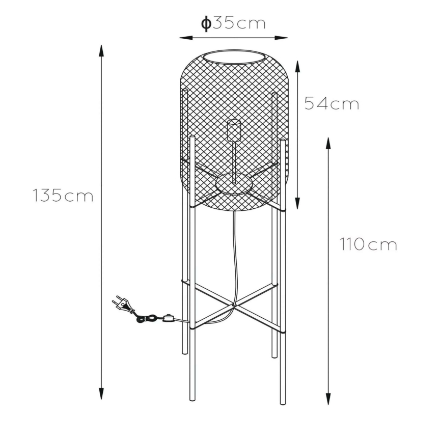 Lucide 45785/01/30 - Stojacia lampa MESH 1xE27/40W/230V čierna