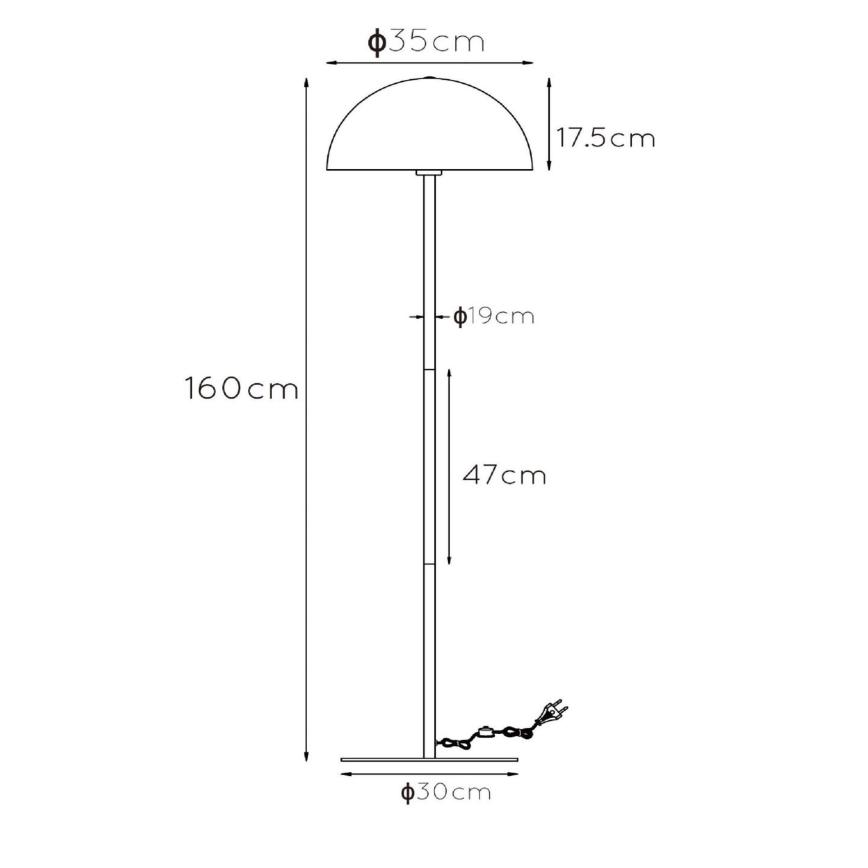 Lucide 45796/01/30 - Stojacia lampa SIEMON 1xE27/40W/230V čierna