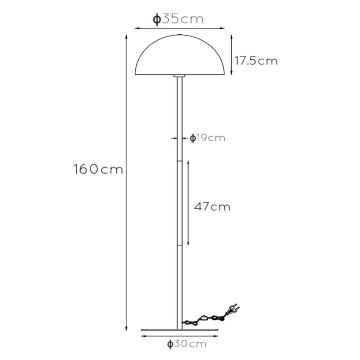 Lucide 45796/01/35 - Stojacia lampa SIEMON 1xE27/40W/230V modrá