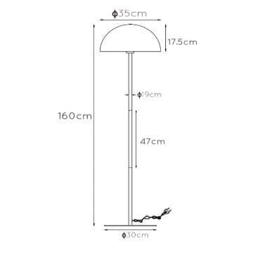 Lucide 45796/01/44 - Stojacia lampa SIEMON 1xE27/40W/230V oranžová