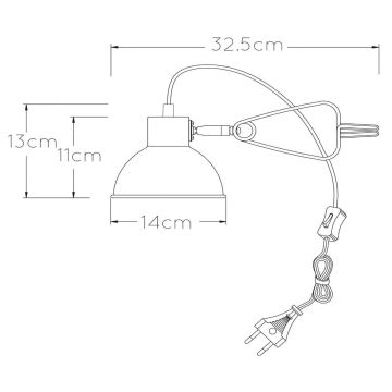 Lucide 45987/01/30 - Lampa s klipom MOYS 1xE27/40W/230V čierna