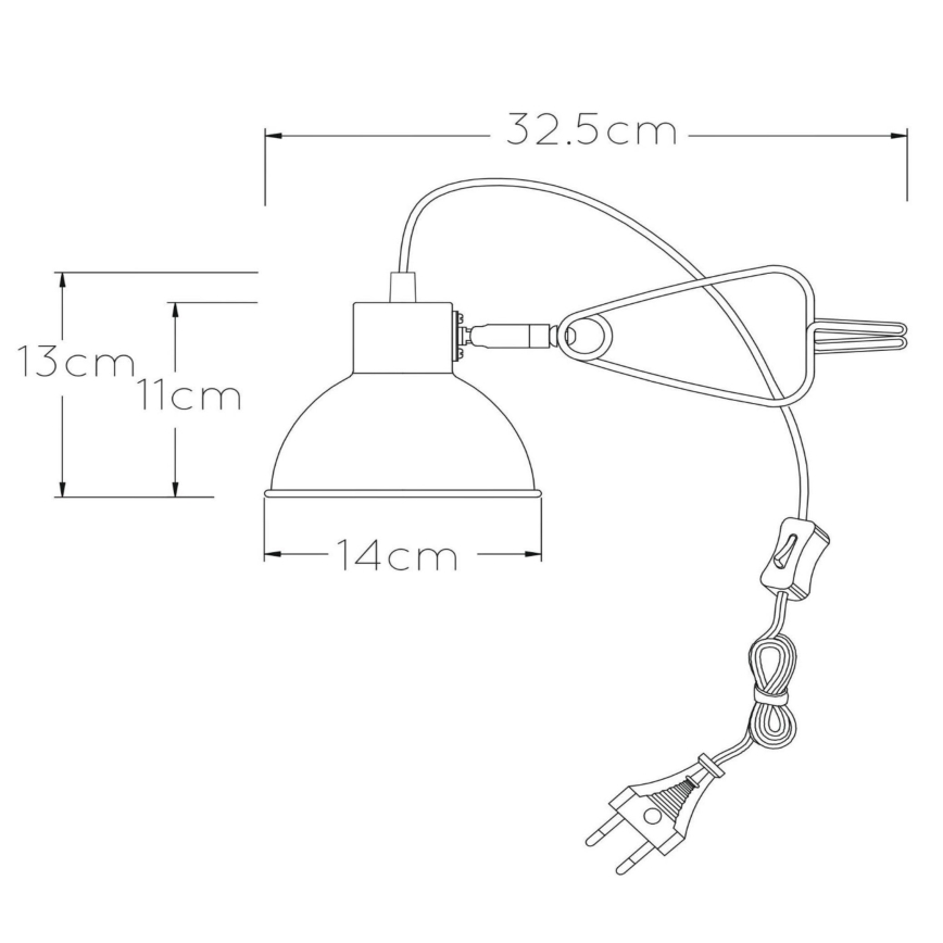 Lucide 45987/01/33 - Lampa s klipom MOYS 1xE27/40W/230V zelená