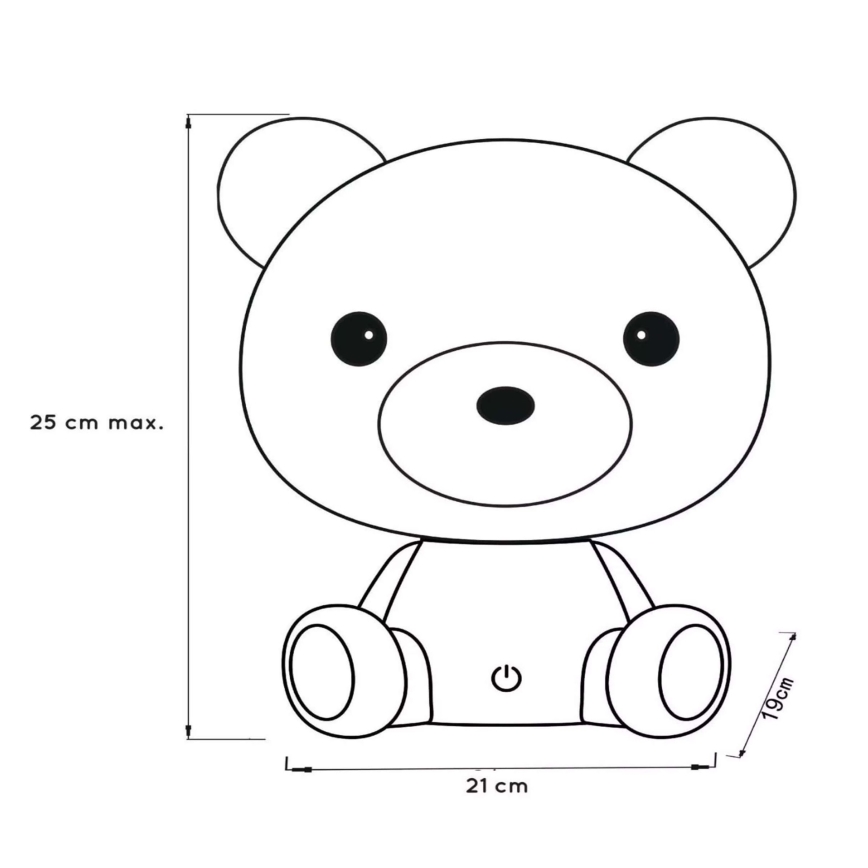 Lucide 71590/03/31 - LED Stmíieateľná detská nočná lampička DODO LED/3W/230V medvedík biela