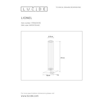 Lucide 73506/01/30 - Stolná lampa LIONEL 1xE27/40W/230V