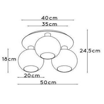 Lucide 74114/03/02 - Stropné svietidlo MARIUS 3xE27/40W/230V zlatá