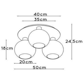 Lucide 74114/03/30 - Stropné svietidlo MARIUS 3xE27/40W/230V čierna