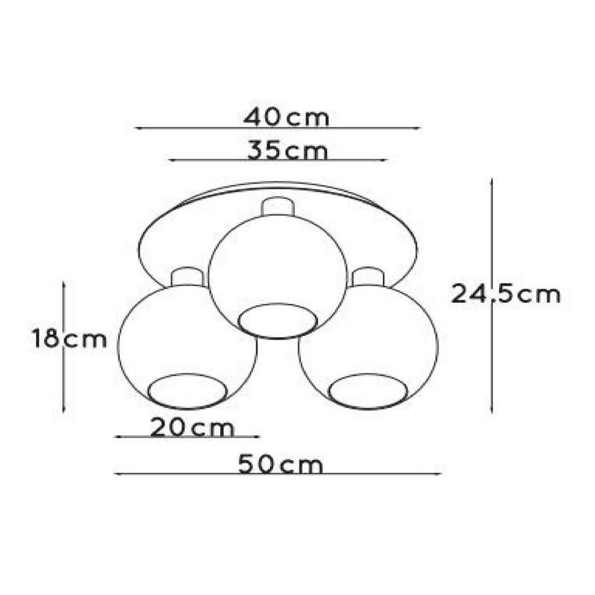 Lucide 74114/03/30 - Stropné svietidlo MARIUS 3xE27/40W/230V čierna