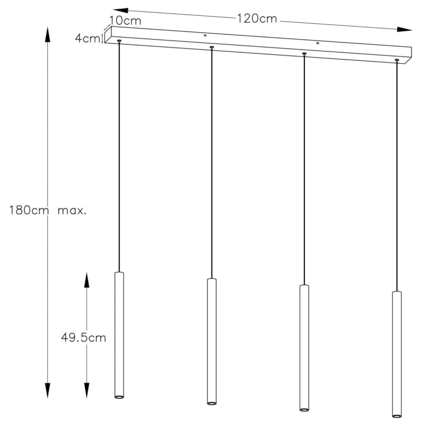 Lucide 74403/04/97 - LED Stmievateľný luster na lanku LORENZ 4xLED/4W/230V medená