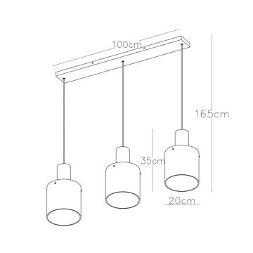 Lucide 74405/03/62 - Luster na lanku TOLEDO 3xE27/40W/230V