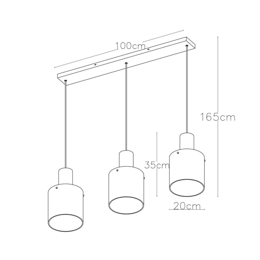 Lucide 74405/03/62 - Luster na lanku TOLEDO 3xE27/40W/230V