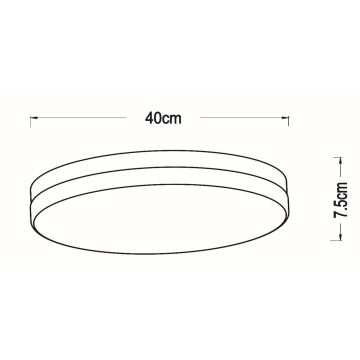 Lucide 79111/40/30 - LED Kúpeľňové stropné svietidlo so senzorom BISKIT LED/36W/230V pr. 40 cm IP44 čierna