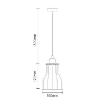 Luster na lanku 1xE27/60W/230V pr. 15 cm čierna