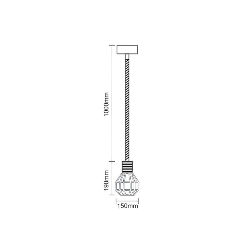 Luster na lanku 1xE27/60W/230V pr. 15 cm