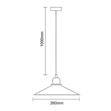 Luster na lanku 1xE27/60W/230V pr. 26 cm čierna