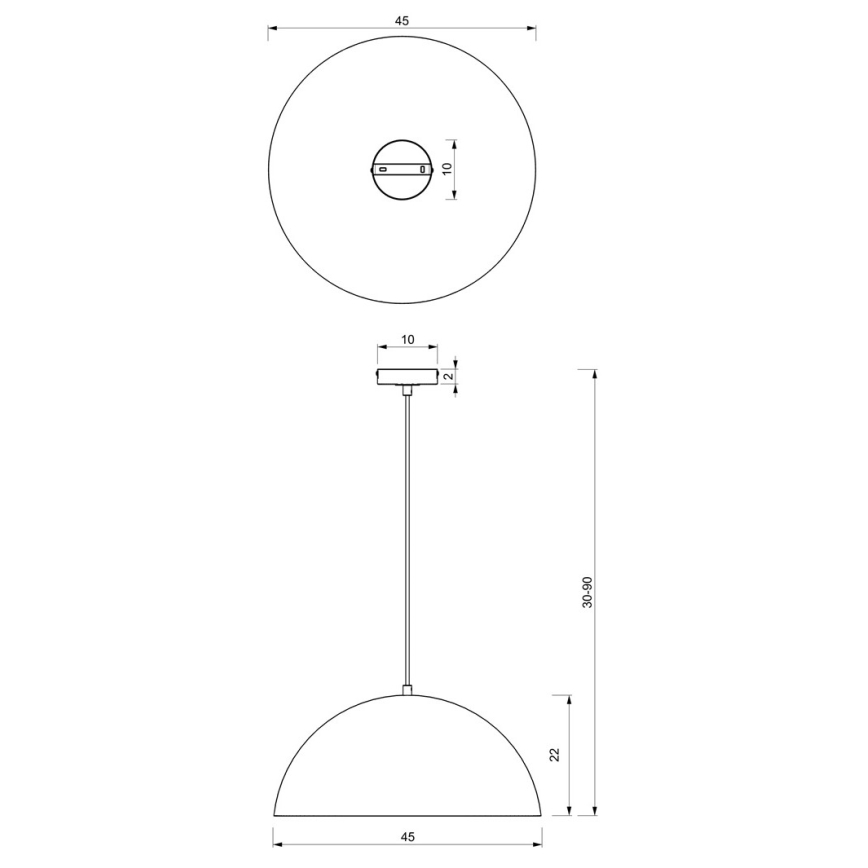 Luster na lanku BETA 1xE27/60W/230V pr. 45 cm čierna