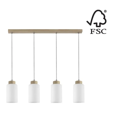 Luster na lanku BOSCO 4xE27/60W/230V dub – FSC certifikované