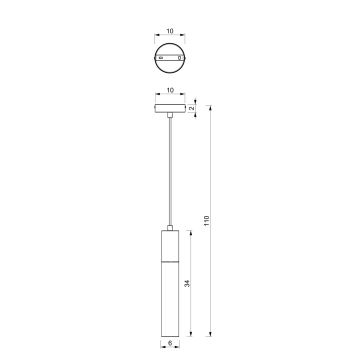 Luster na lanku CASSA 1xGU10/8W/230V čierna/zlatá