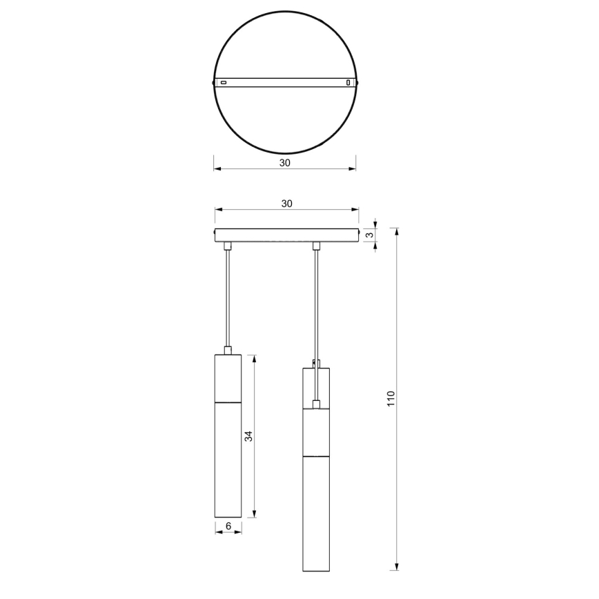 Luster na lanku CASSA 3xGU10/8W/230V biela